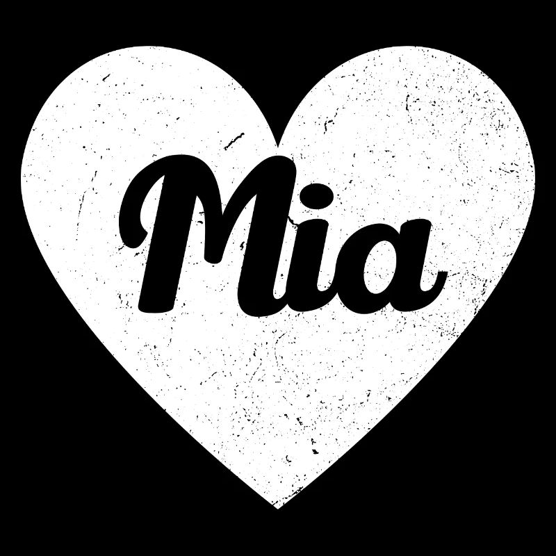 Mia Name Grosses Herz Liebe Grafik Geschenk
