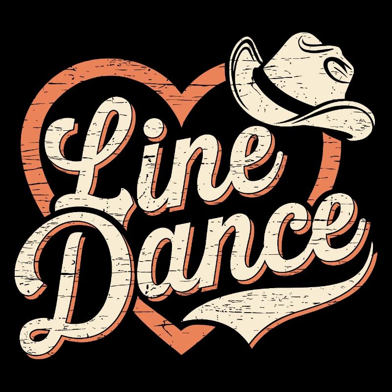 Heart and Cowboy Hat Design Line Dance
