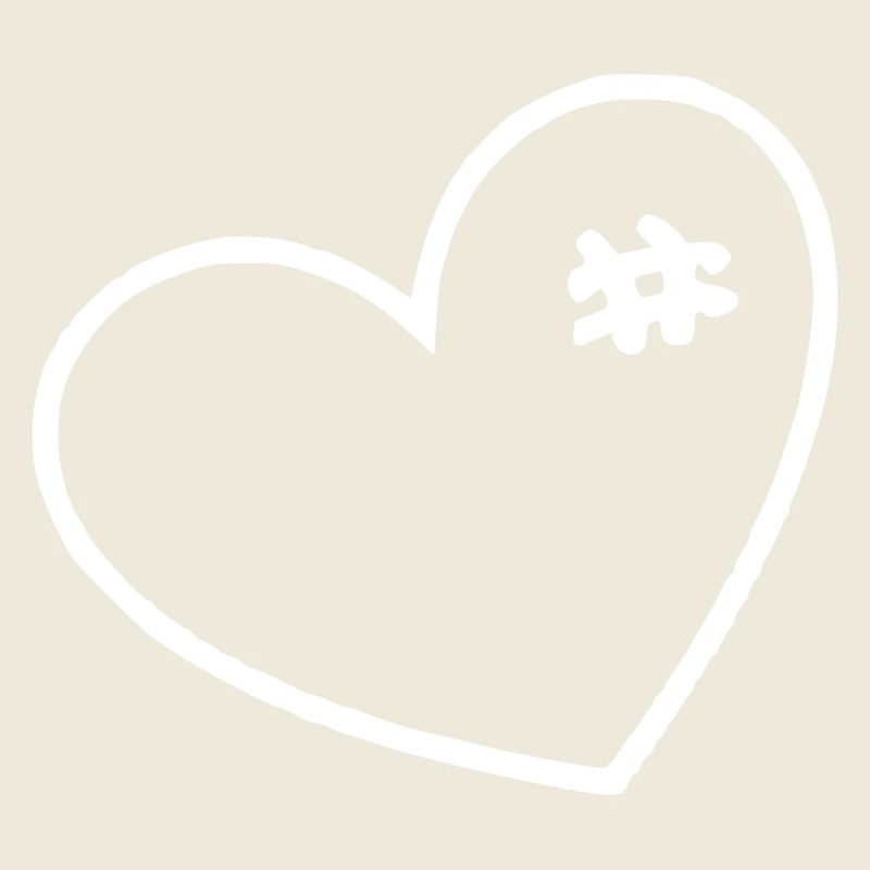 Coeur blanc avec points de suture