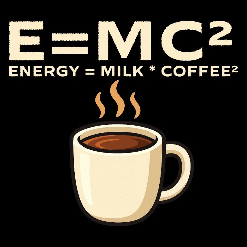 L’énergie égale le lait et le café Blague mathématique
