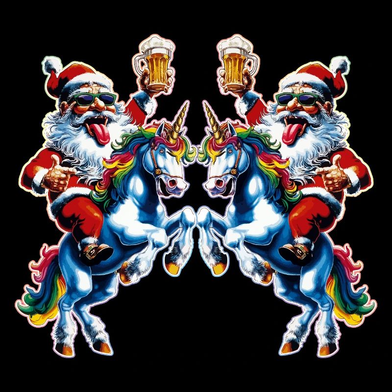 Weihnachtsmann Bier Einhorn Weihnachten