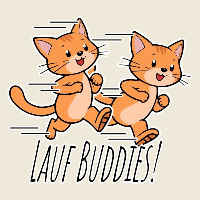 Courez, les amis ! Équipe de course de chats mignonne !