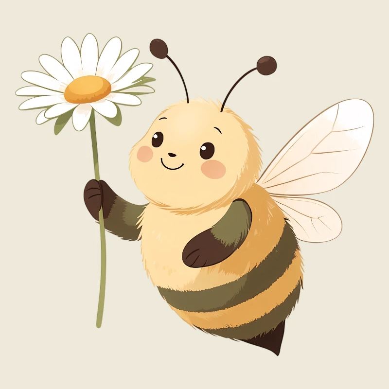 Flower Bee Happy Flower