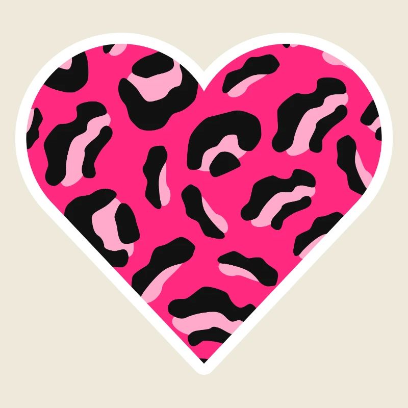 Pink Leopard Print Heart