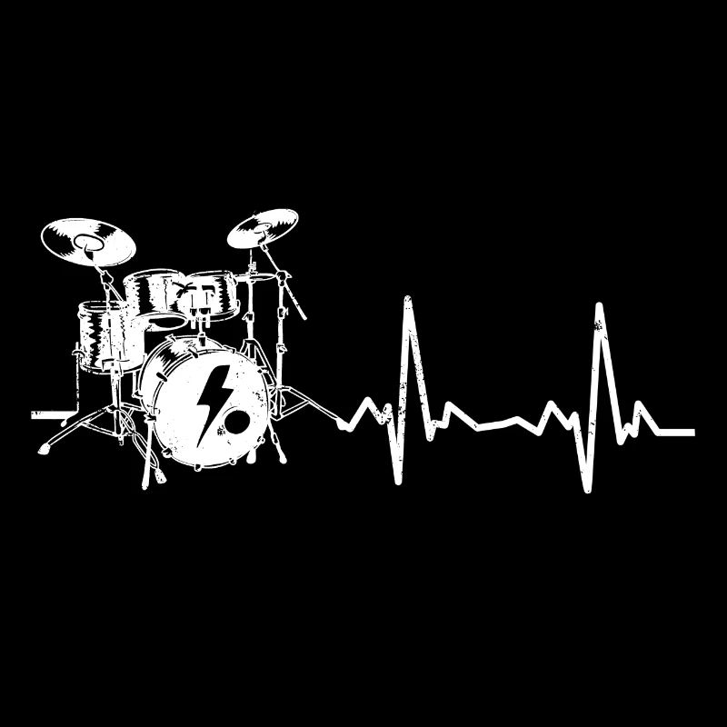 Schlagzeug Herzschlag - Geschenkidee für Drummer