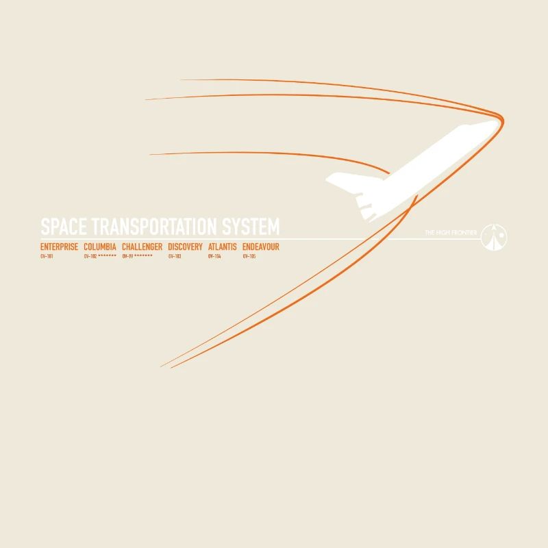 Space Shuttle (orangefarbener Druck)