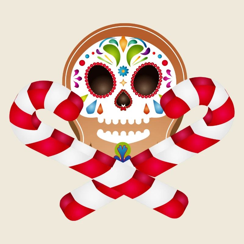 Gingerbread Man Sugar Skull Decor for Christmas