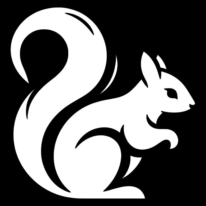 Minimalist Squirrel Silhouette