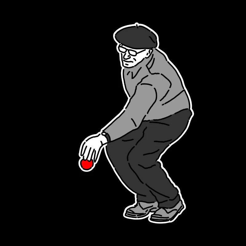 Petanque Spieler Linkshänder