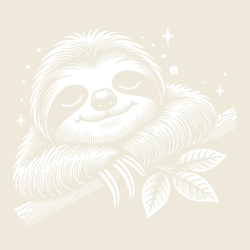 Cute sleepy sloth getting calm