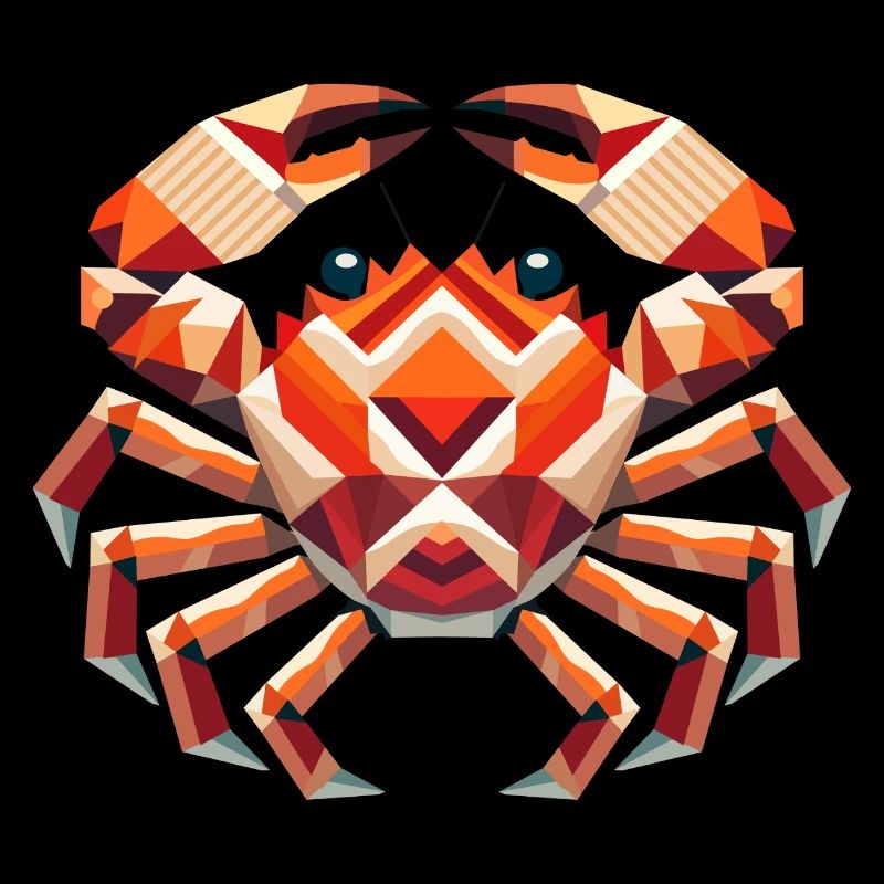 Geometric Crab – Colorful Sea Artwork