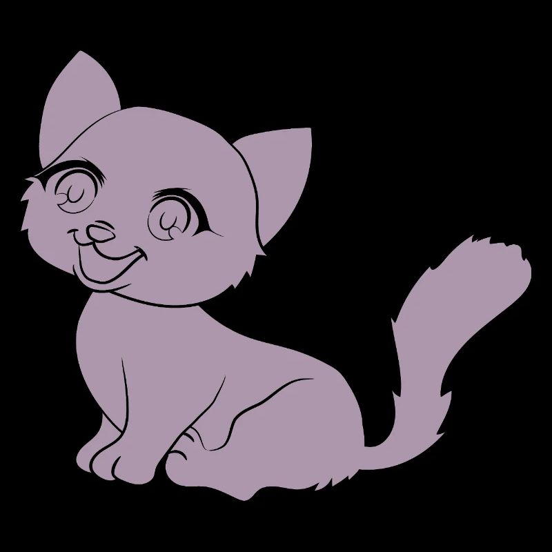 Süße Katze Cartoon Silhouette Minimalistisch 