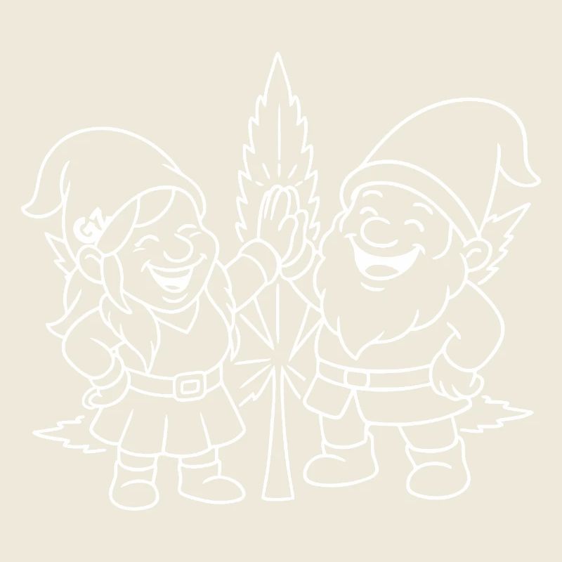 Zwergenfreunde mit Cannabisblatt