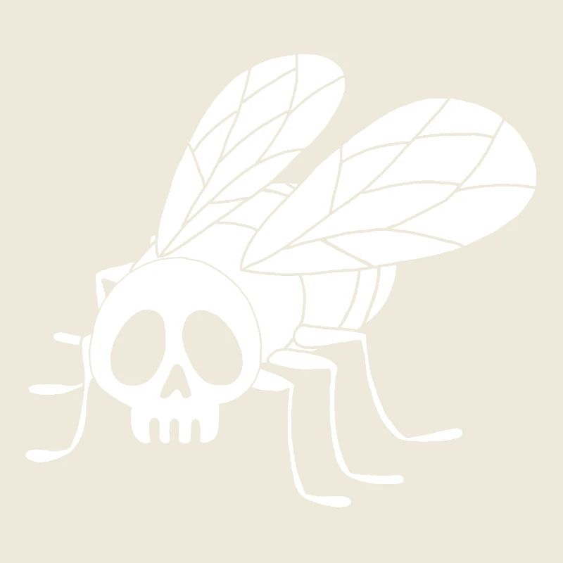 Crâne de mouche (blanc)