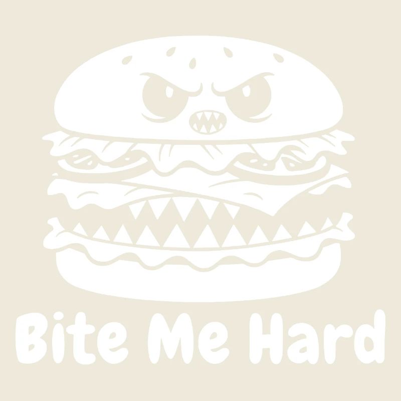 Angry hamburger bite design