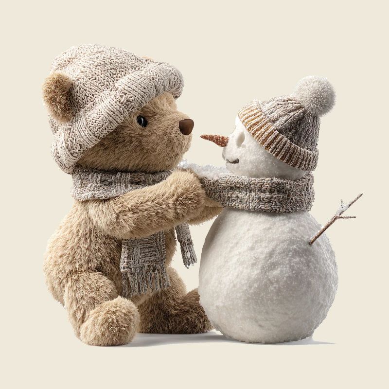 Winterkuschel Teddy trifft Schneemann