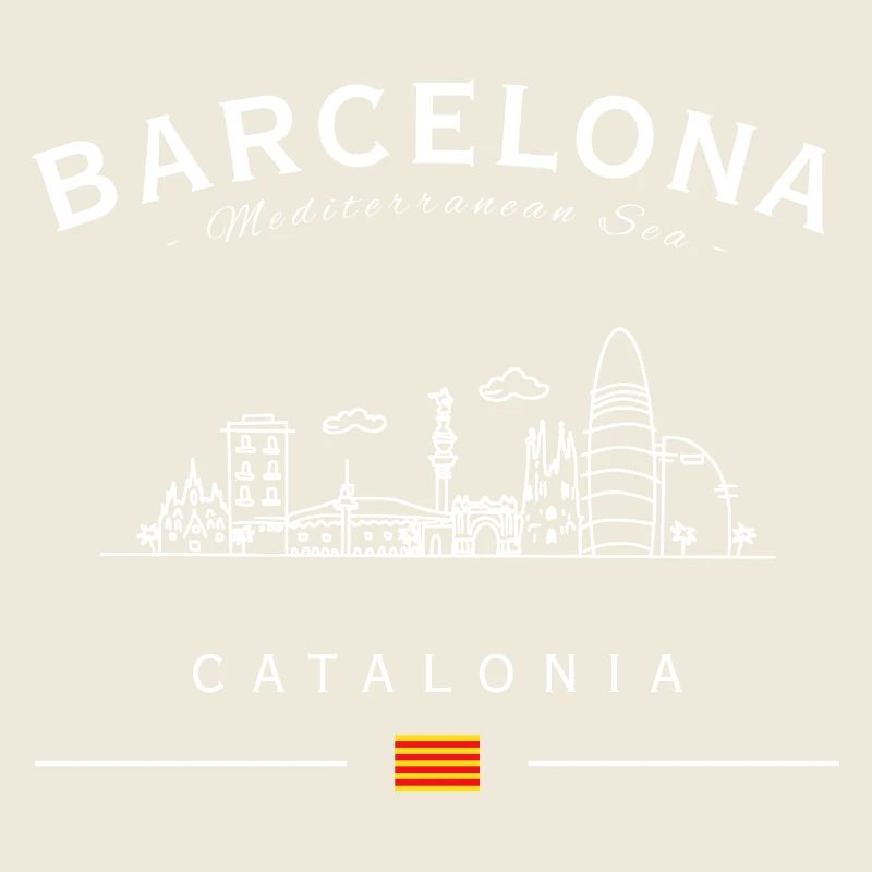 Silhouette de la Catalogne de la Skyline de Barcelone
