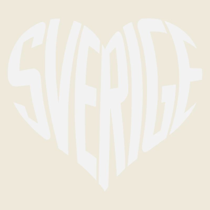 Schweden, Sverige Herz Typografie