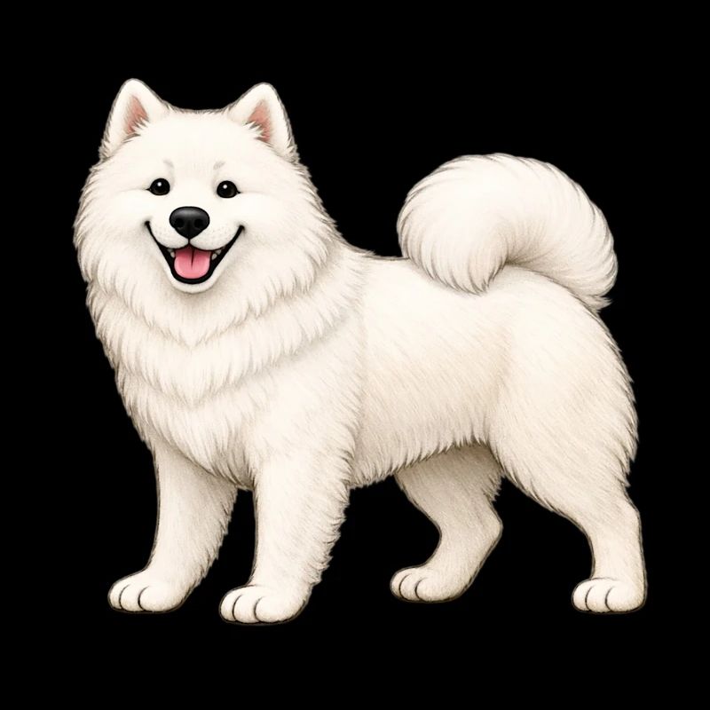 White Furry Samoyed
