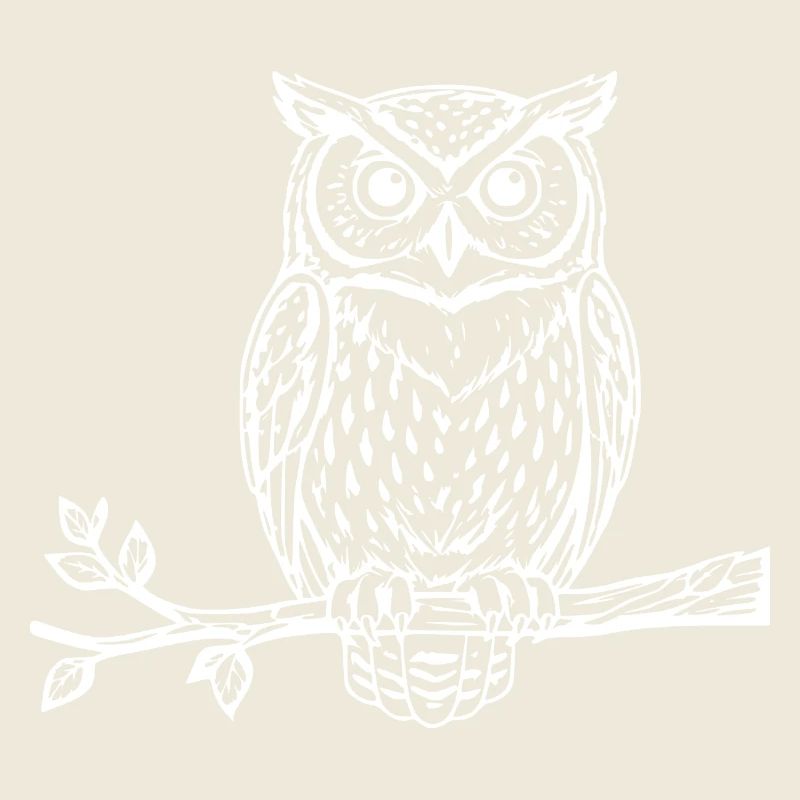 White Owl Bird Gift Nature Lover Hiker