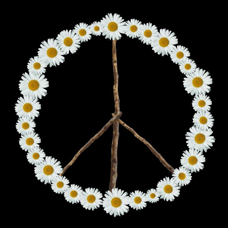 Peace-Zeichen aus Blumen