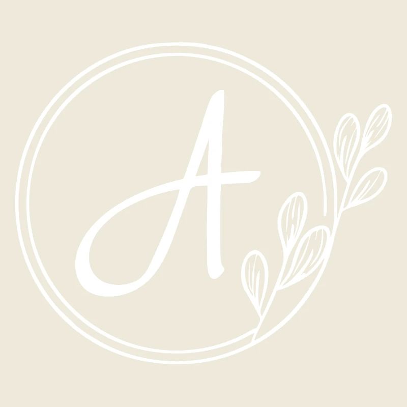 Hand Drawn Plant Monogram with Style A