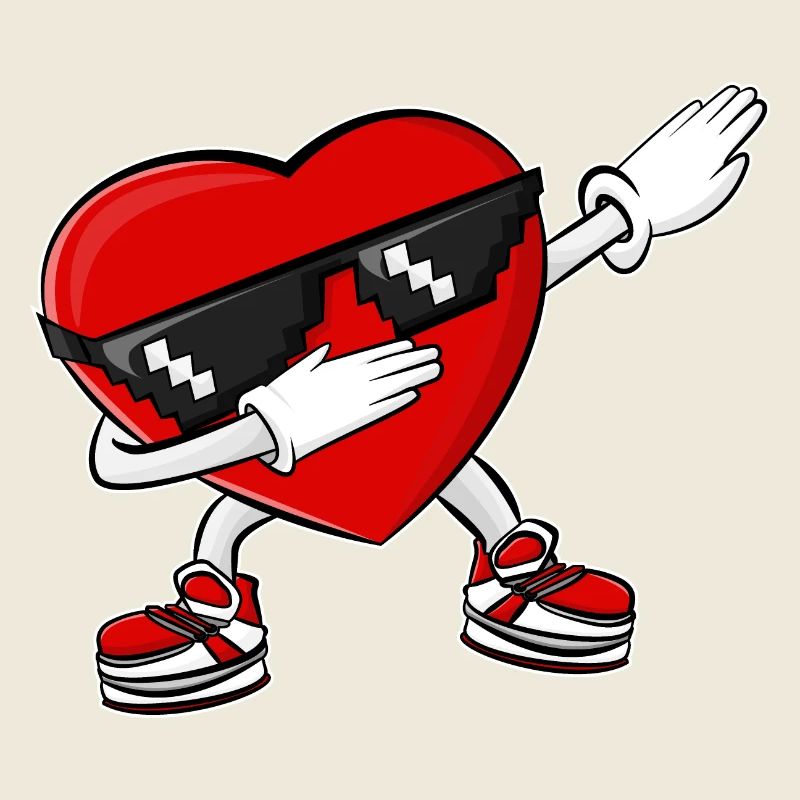 Dabbing Herz Valentinstag