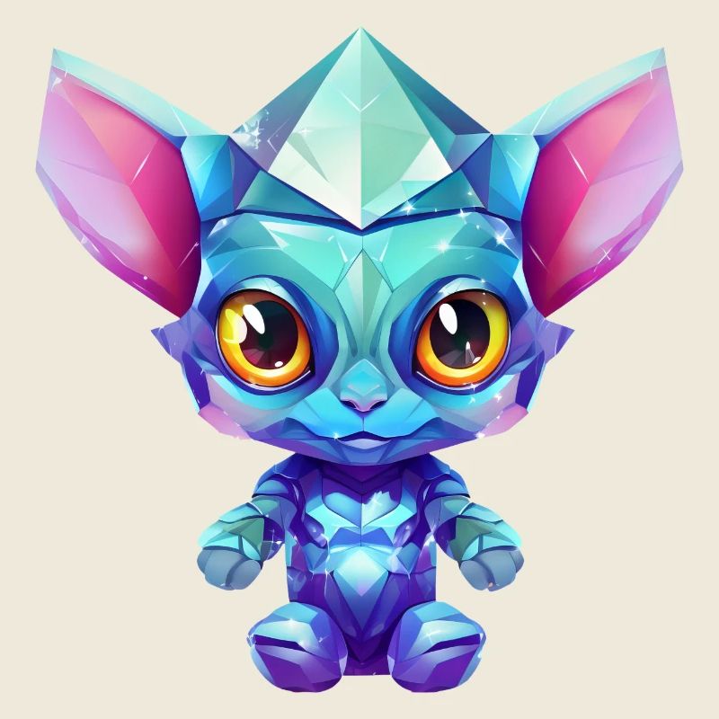 Polygons Alien Mythical Creatures - Rainbow Colors &