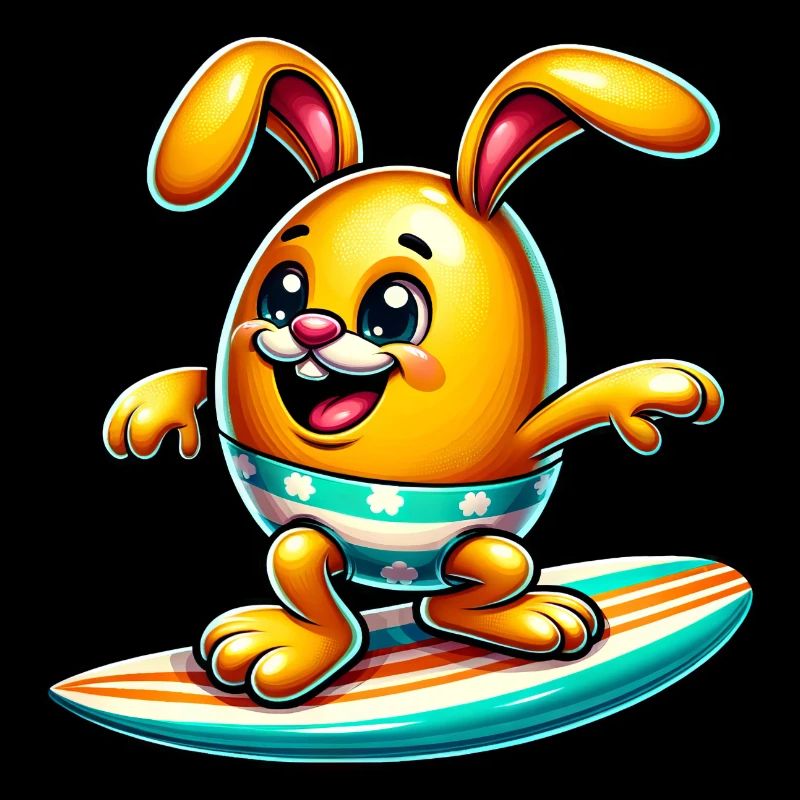 Easter Egg Easter Egg Bunny Easter Bunny Yellow Surfer