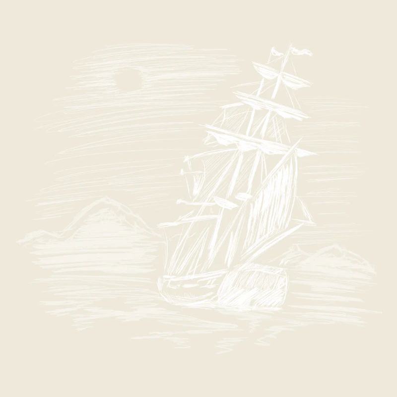 Sailing ship on course