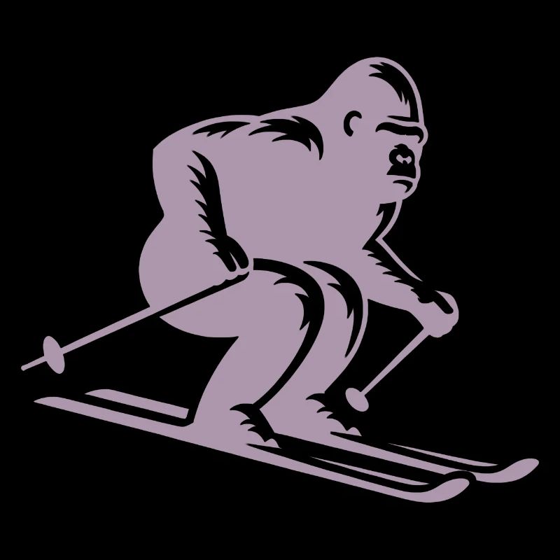 Singe Gorille Chimpanzé Ski Silhouette Design