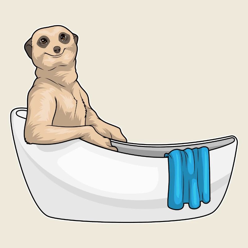 Meerkat Bathing Bathtub