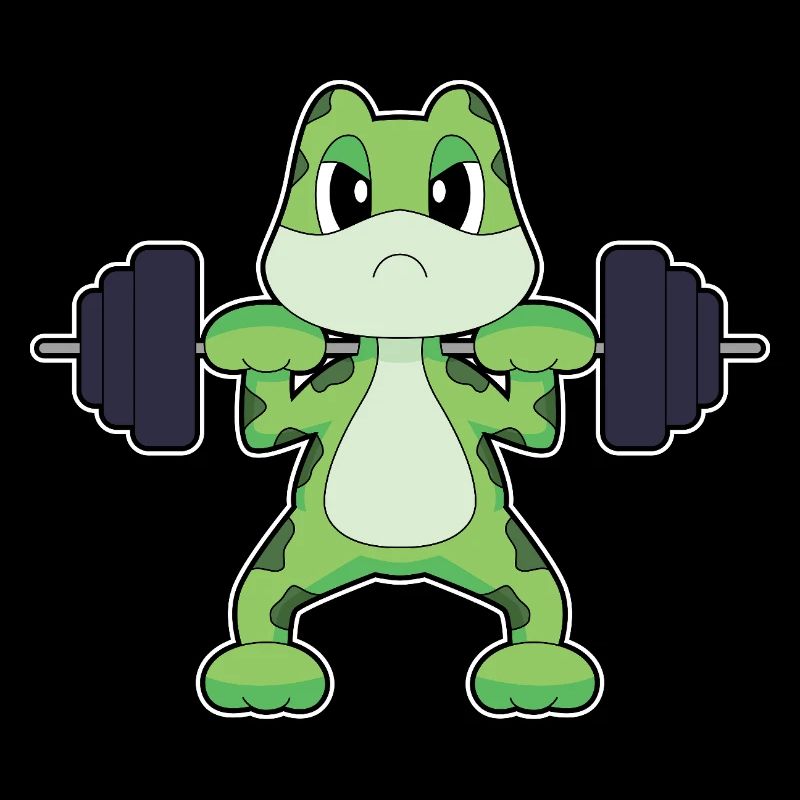 Frog Bodybuilder Dumbbell Bodybuilding