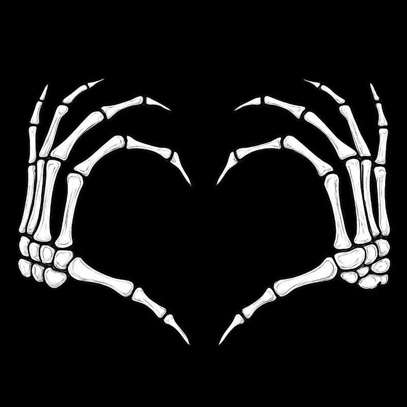 Skeleton Hands Heart Sign Retro Halloween