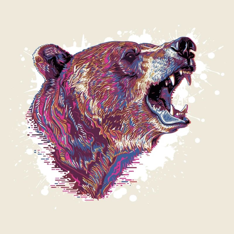 Tête d’ours Neon Splash