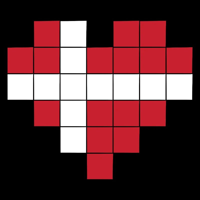 Pixel Heart Denmark Flag