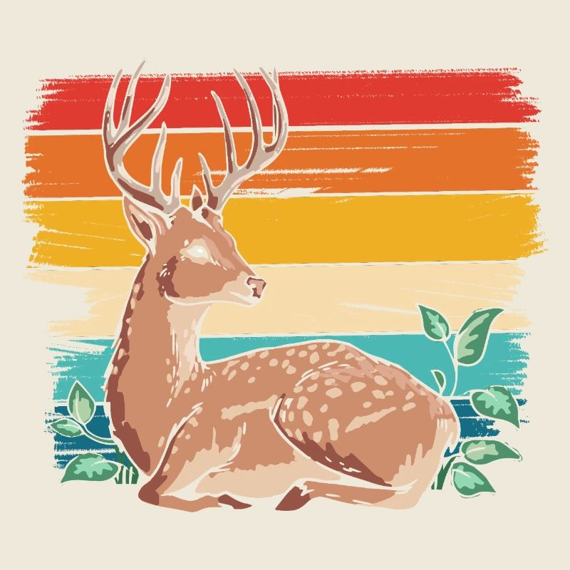 Deer in retro style