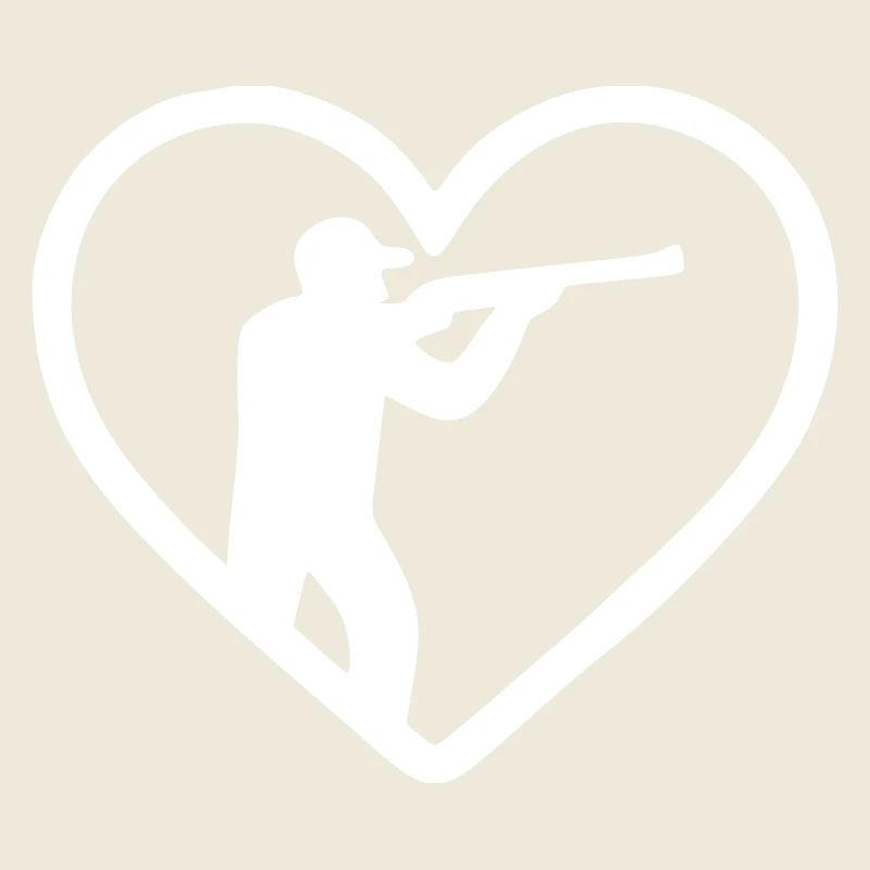 Herz-Jagd – Jäger-Silhouetten-Design