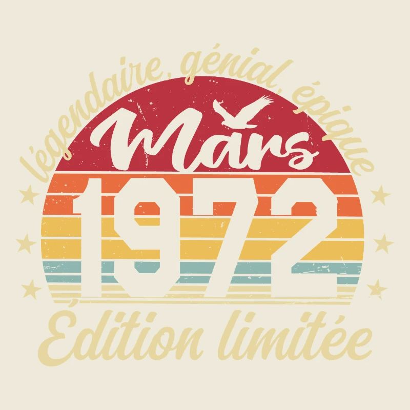 Mars 1972 54 ans Cadeau Anniversaire Mars 1972