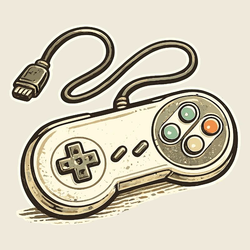 Graphismes rétro de manette de jeu