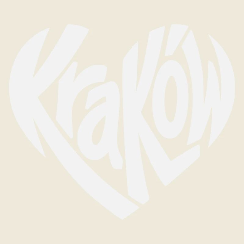 Krakau, Krakow Herz Typo-Logo