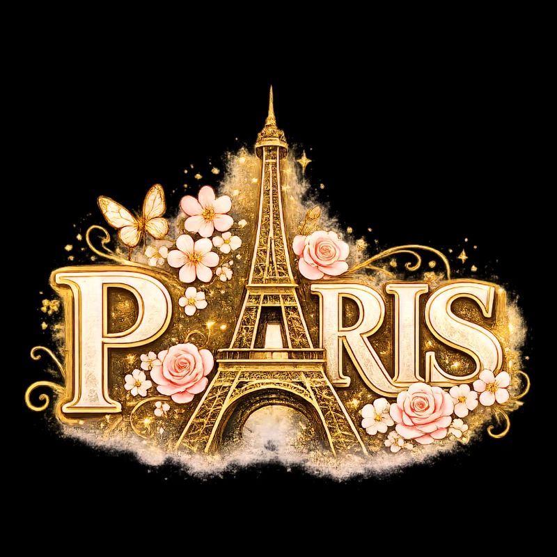 Paris Floral Doré Tour Eiffel
