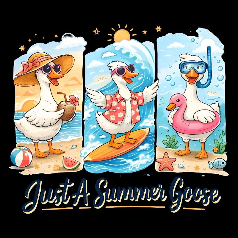 Summer Geese Trio Summer Vibe Vacation Beach