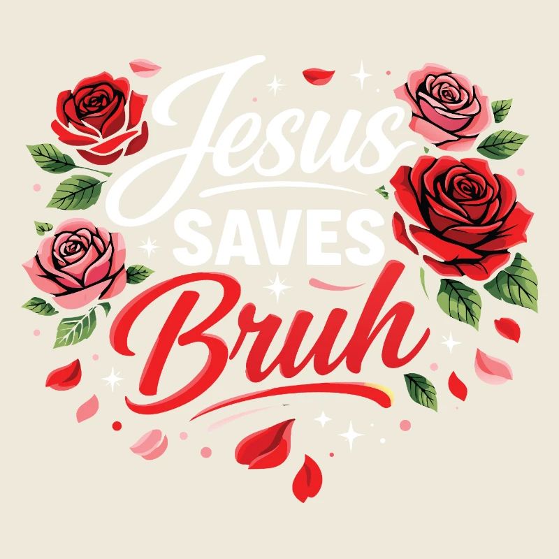 Jésus sauve Bruh Écriture florale