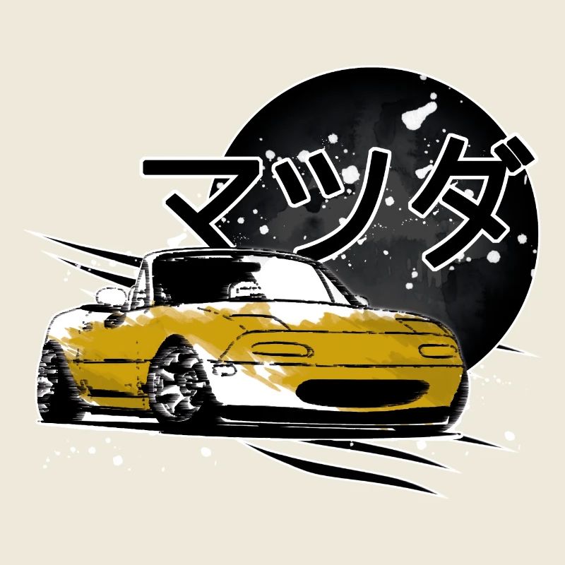 Japanisches Auto Miata Mx5 gelb