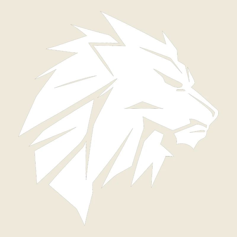 Stylish lion's head with mane