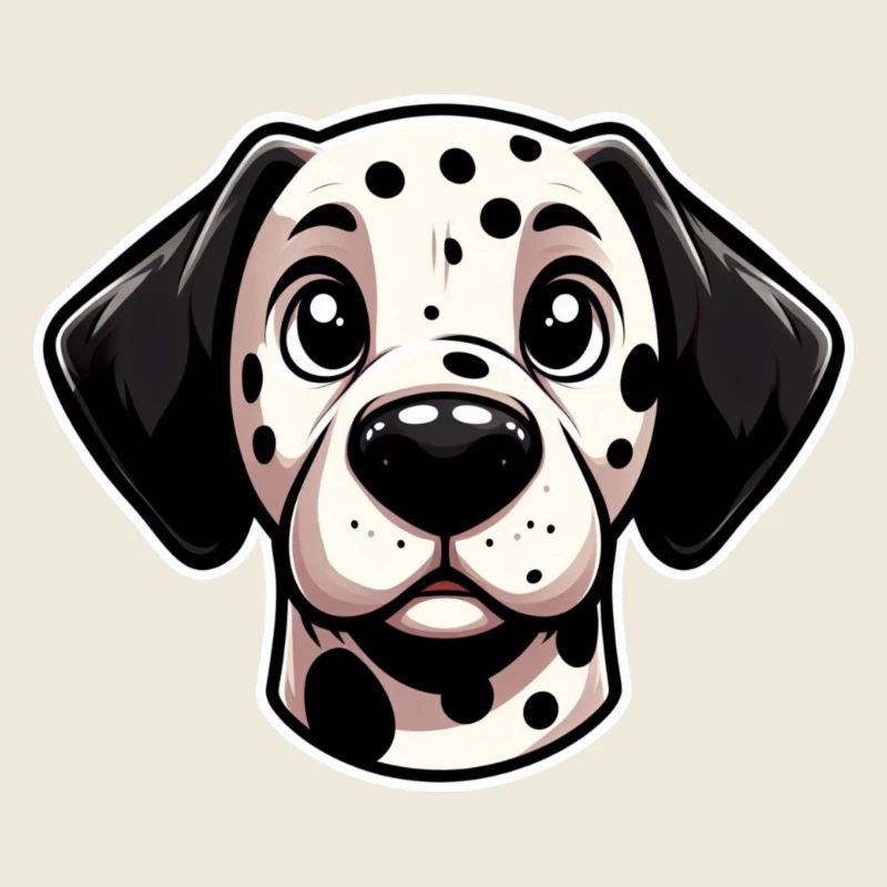 Comic Dalmatian Head Dog