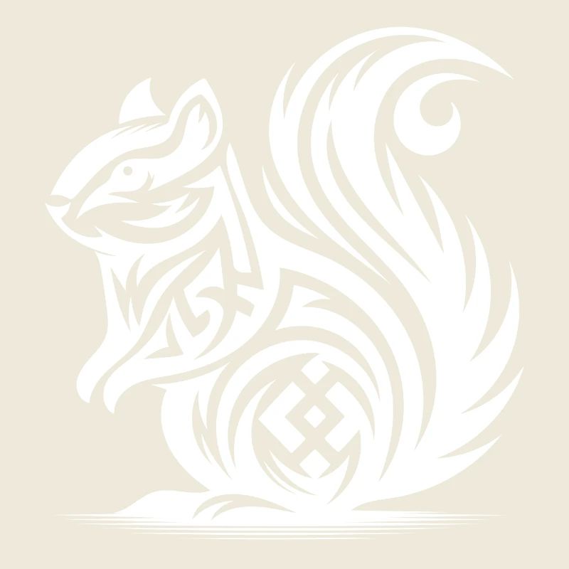 Cute Squirrel in Tattoo Style