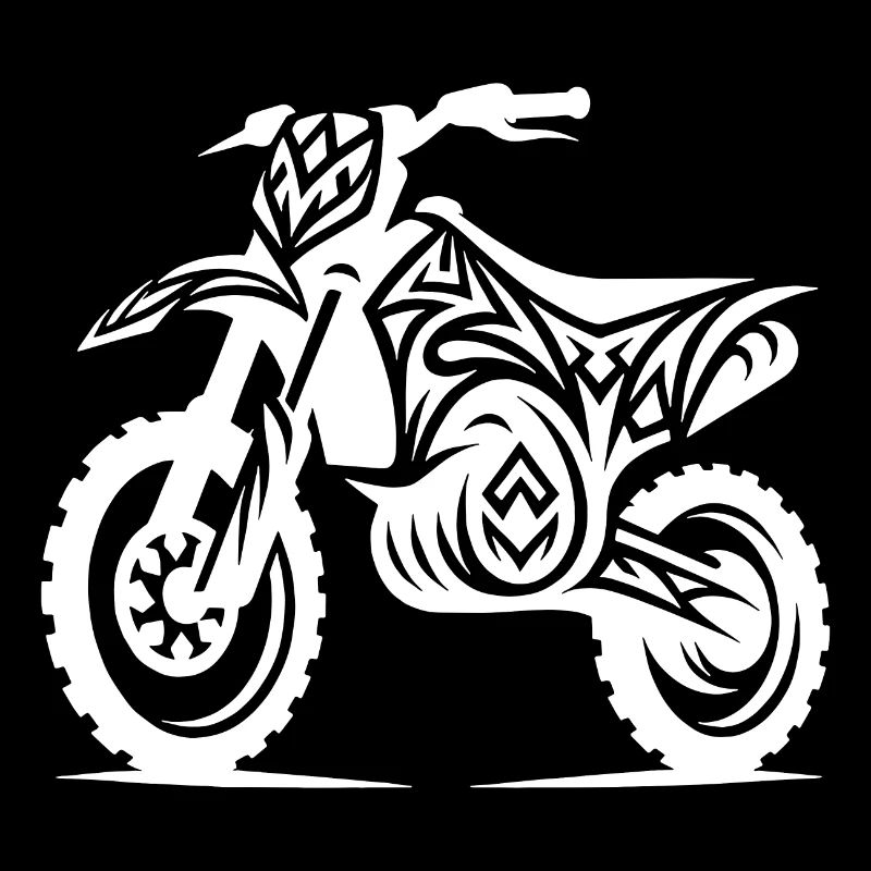 Off-road motorcycle machine in tattoo style