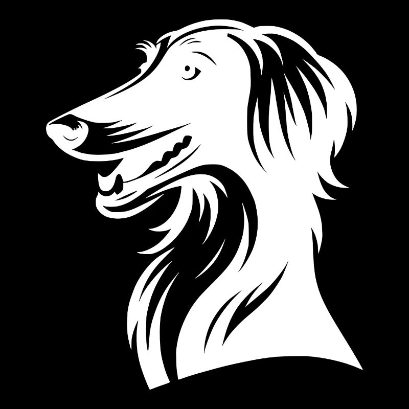 Funny Dog Head Afghan Hound Portrait
